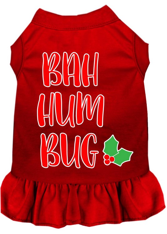 Bah Humbug Screen Print Dog Dress Red XXXL